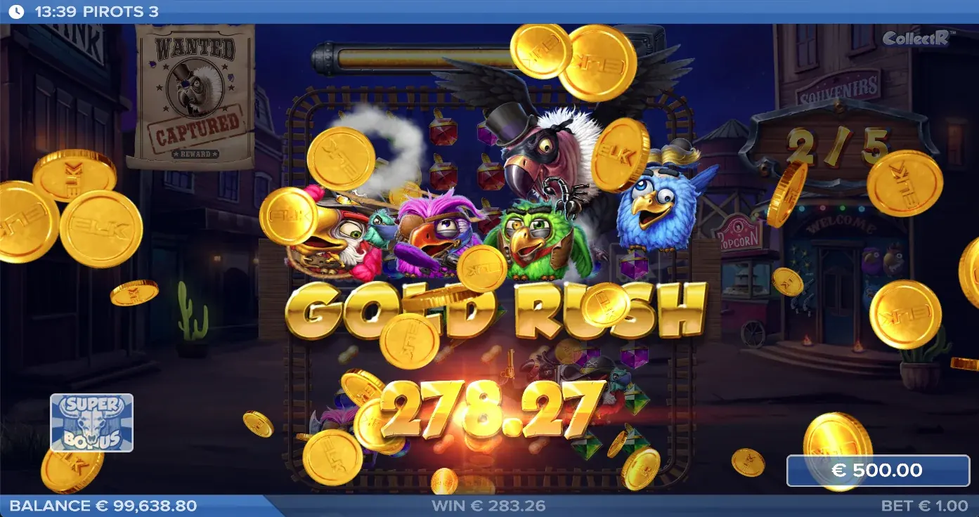 Pirots 3 Gold Rush Win